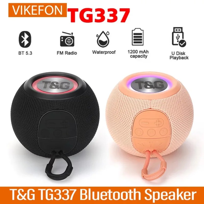 Portable Bluetooth Speaker Waterproof Ipx7 - مكبر صوت بلوتوث TG337 TWS مع