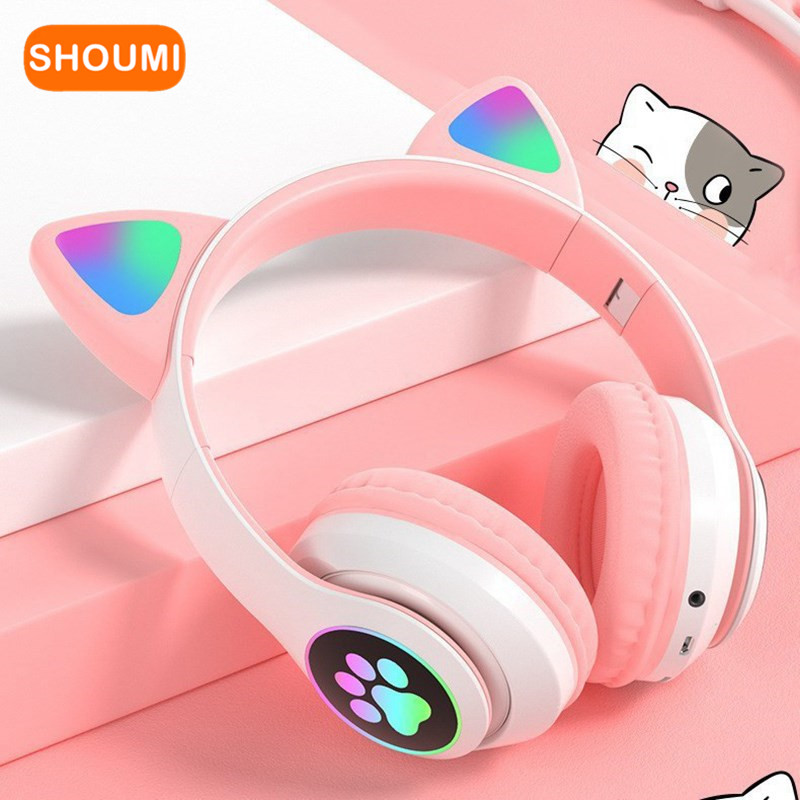 Cat Ear Bluetooth Headset Led - وامض LED لطيف آذان القط سماعات