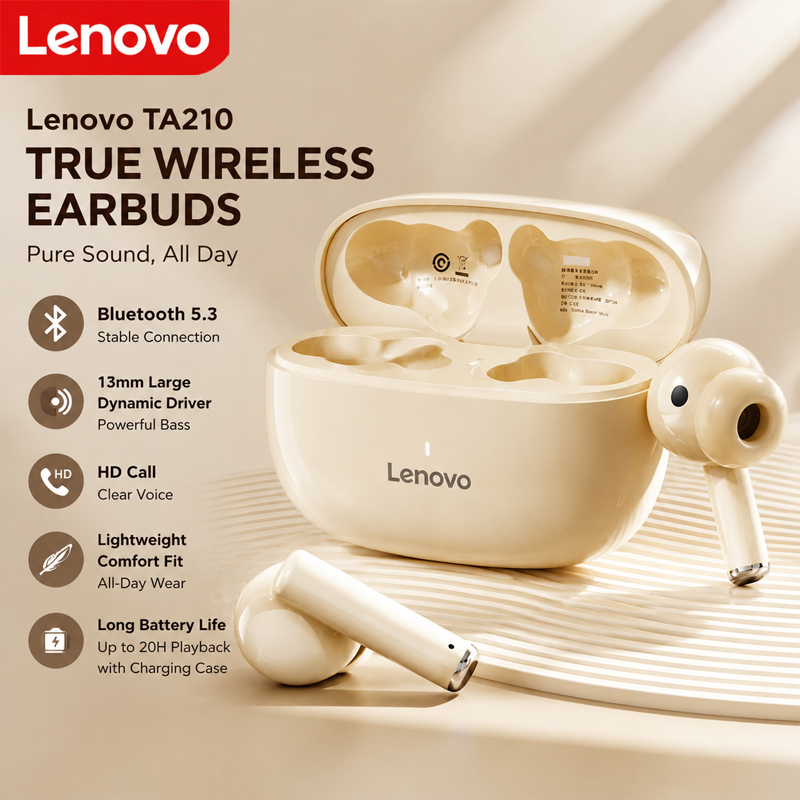Anc Wireless Over Ear Headphones - سماعات لينوفو TA210 اللاسلكية بتقنية البلوتوث