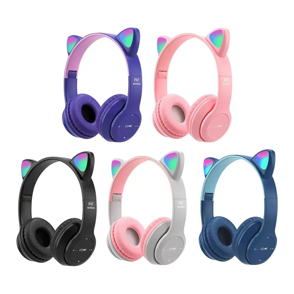 Cat Ear Bluetooth Headset Led - سماعة رأس لطيفة على شكل أذن