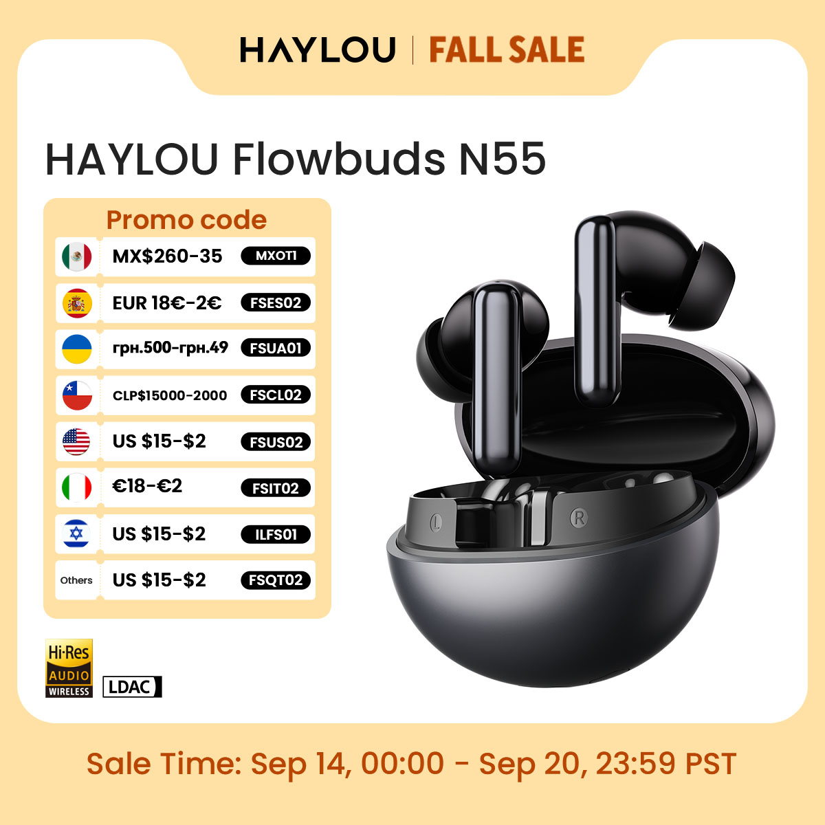 Type C Wired Earphones With Mic - سماعات أذن لاسلكية HAYLOU Flowbuds N55