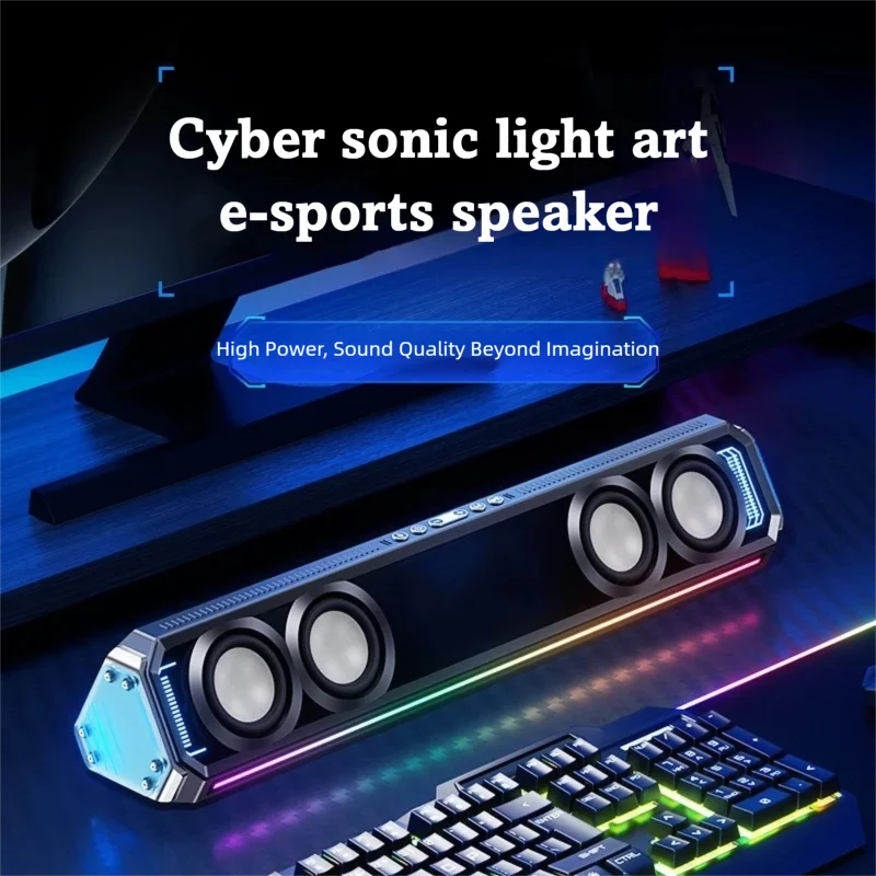 Rgb Computer Soundbar For Pc - مكبر صوت للألعاب مع إضاءة RGB،