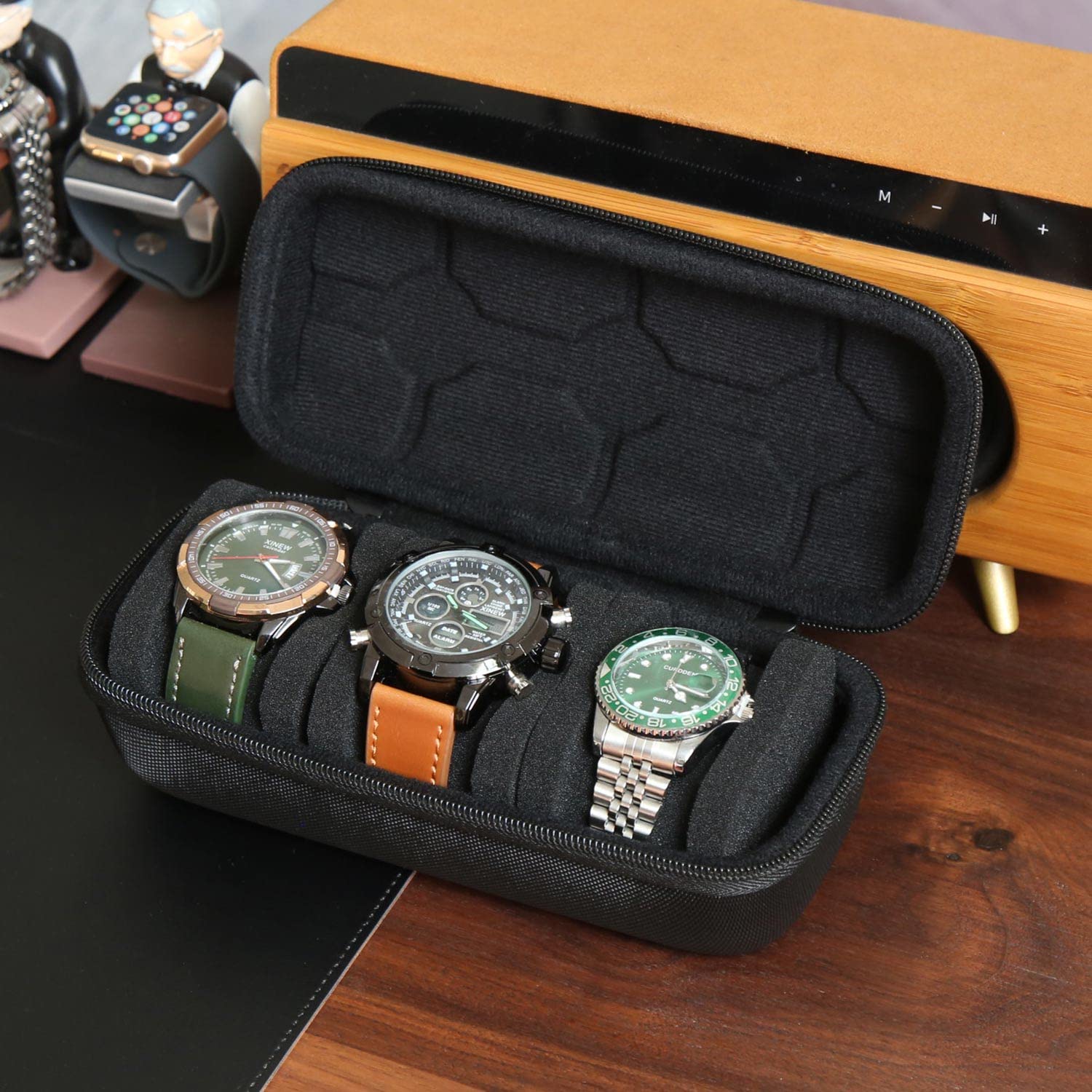 Smartwatches - منظم صندوق الساعة للرجال أو النساء،