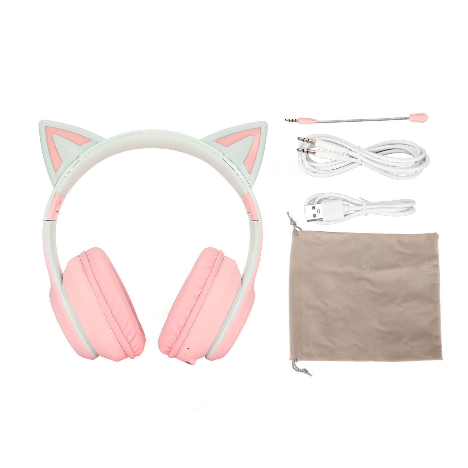 Cat Ear Bluetooth Headset Led - سماعات رأس لاسلكية للألعاب بتصميم أذن