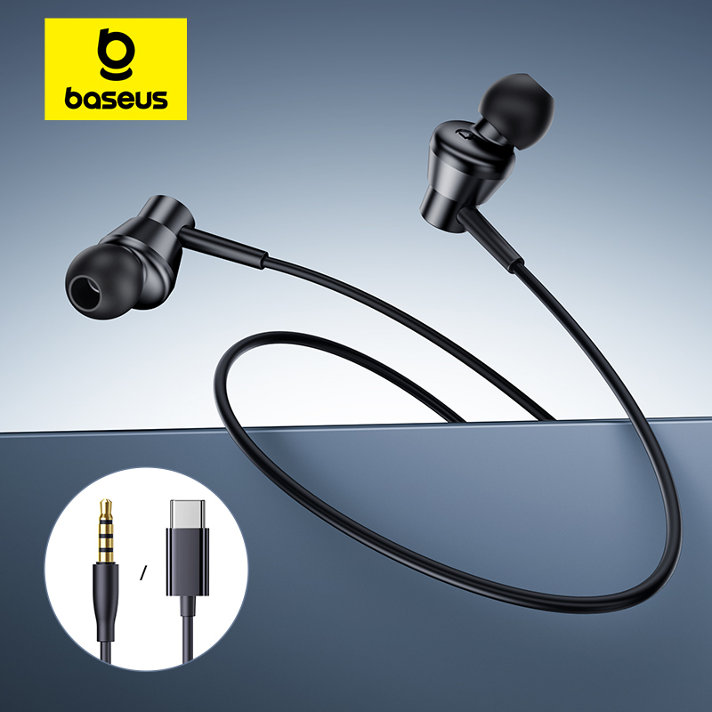 Type C Wired Earphones With Mic - سماعات أذن سلكية من Baseus Encok