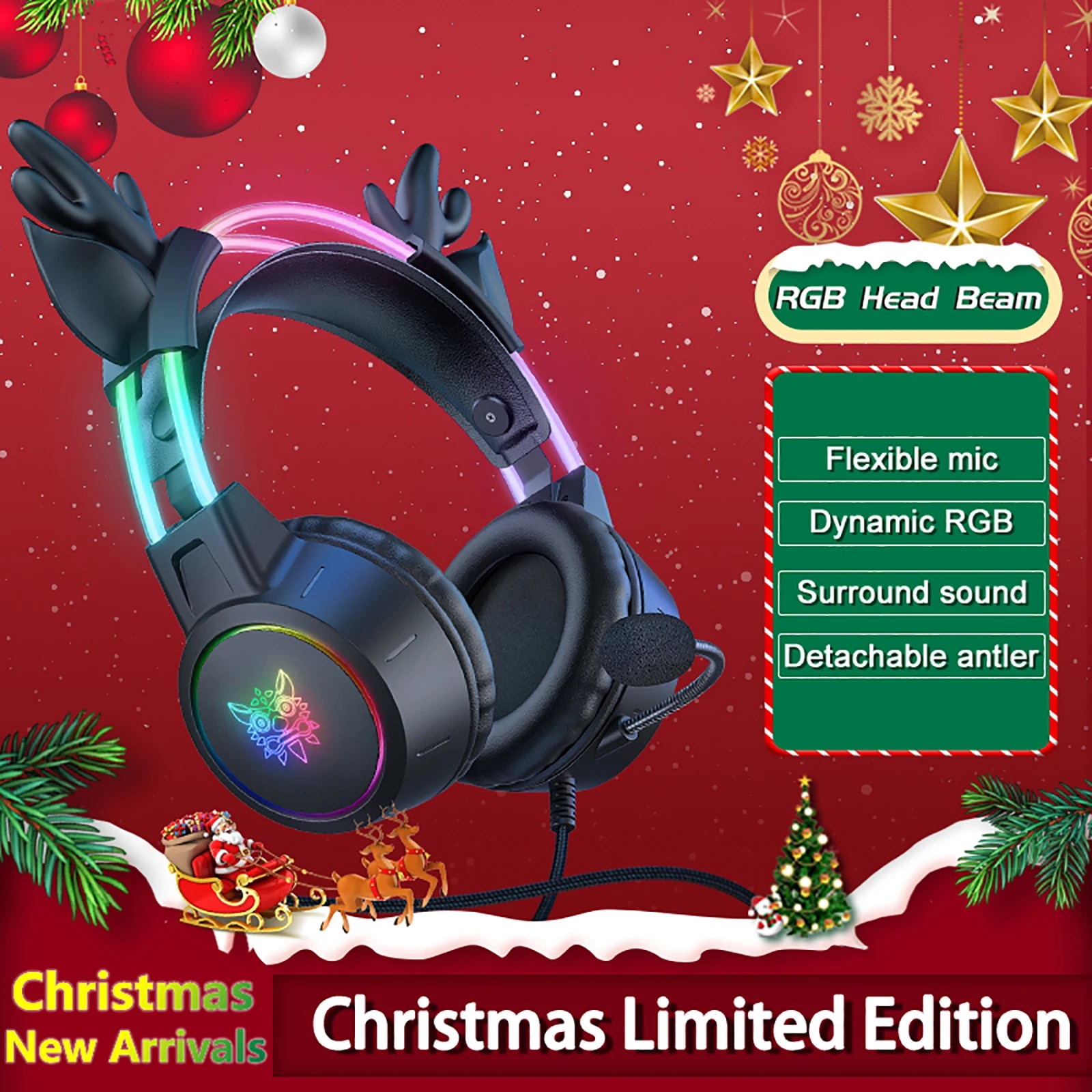 Gaming Headset With Mic Rgb - سماعات ONIKUMA قابلة للإلغاء بخاصية إلغاء