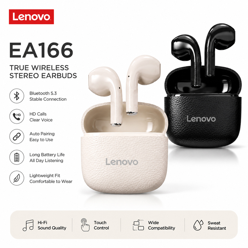 Anc Wireless Over Ear Headphones - سماعات لينوفو EA166 اللاسلكية بتقنية البلوتوث