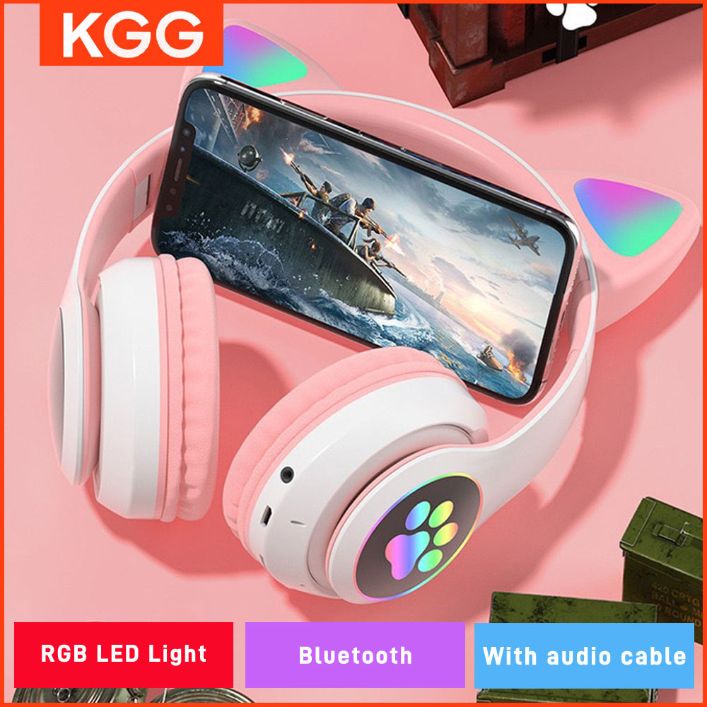 Cat Ear Bluetooth Headset Led - سماعات آذان القط ضوء فلاش لاسلكي