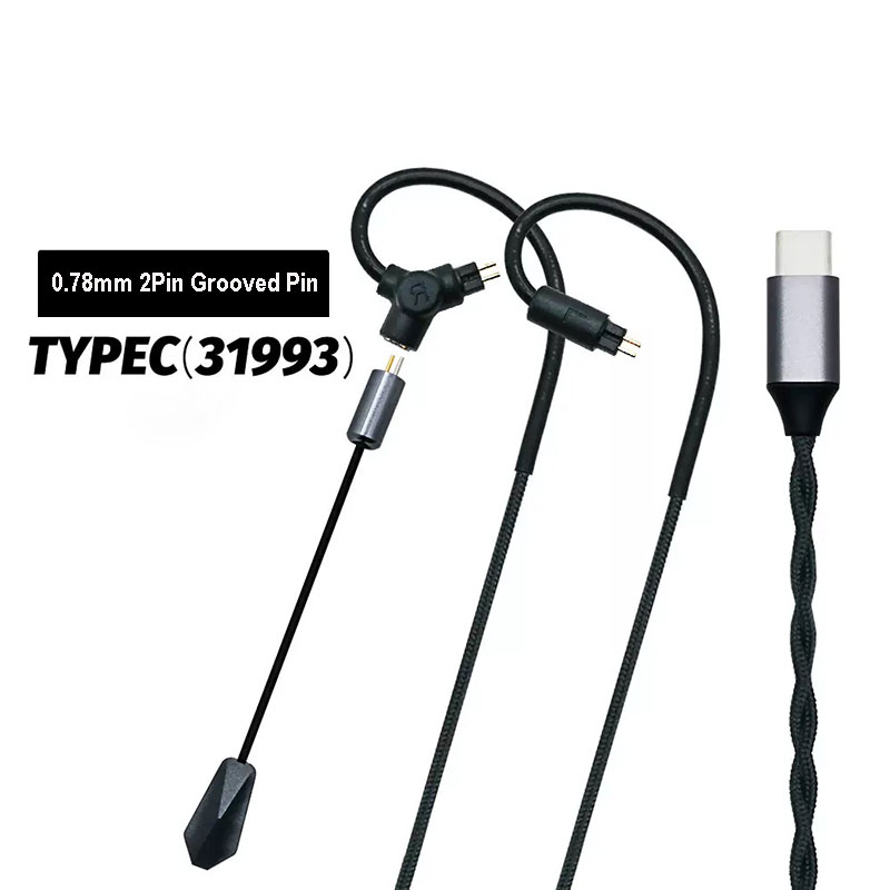 Type C Wired Earphones With Mic - كابل سماعة ألعاب 0.78 QDC MMCX