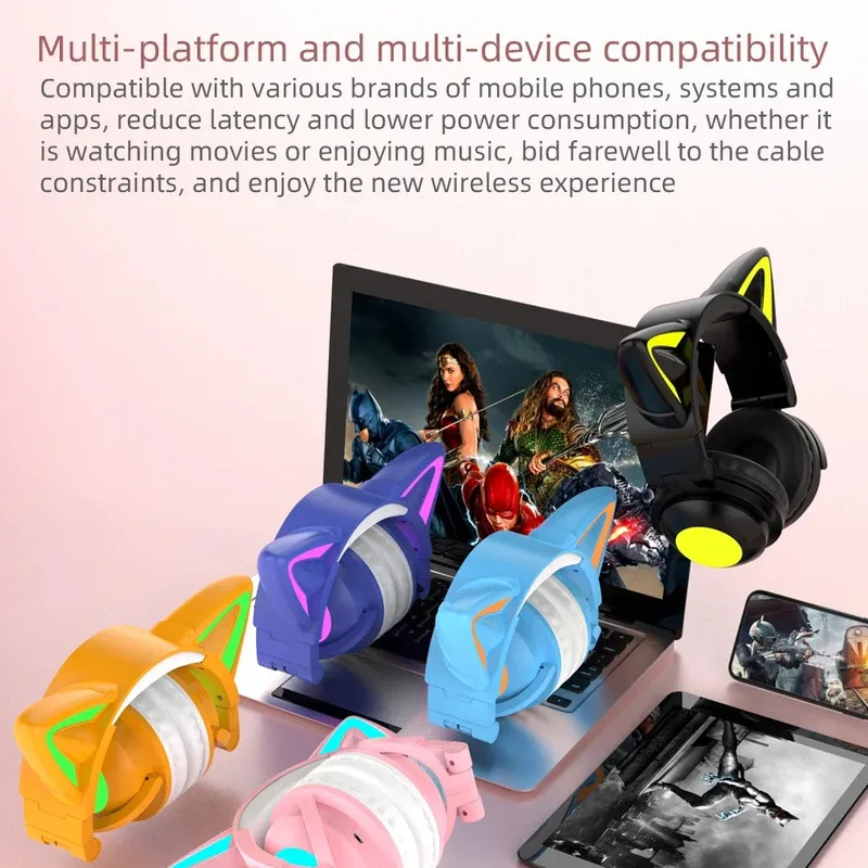 ZW068 LED ضوء آذان القط سماعة  - مراجعة Cat Ear Bluetooth Headset Led وسعره