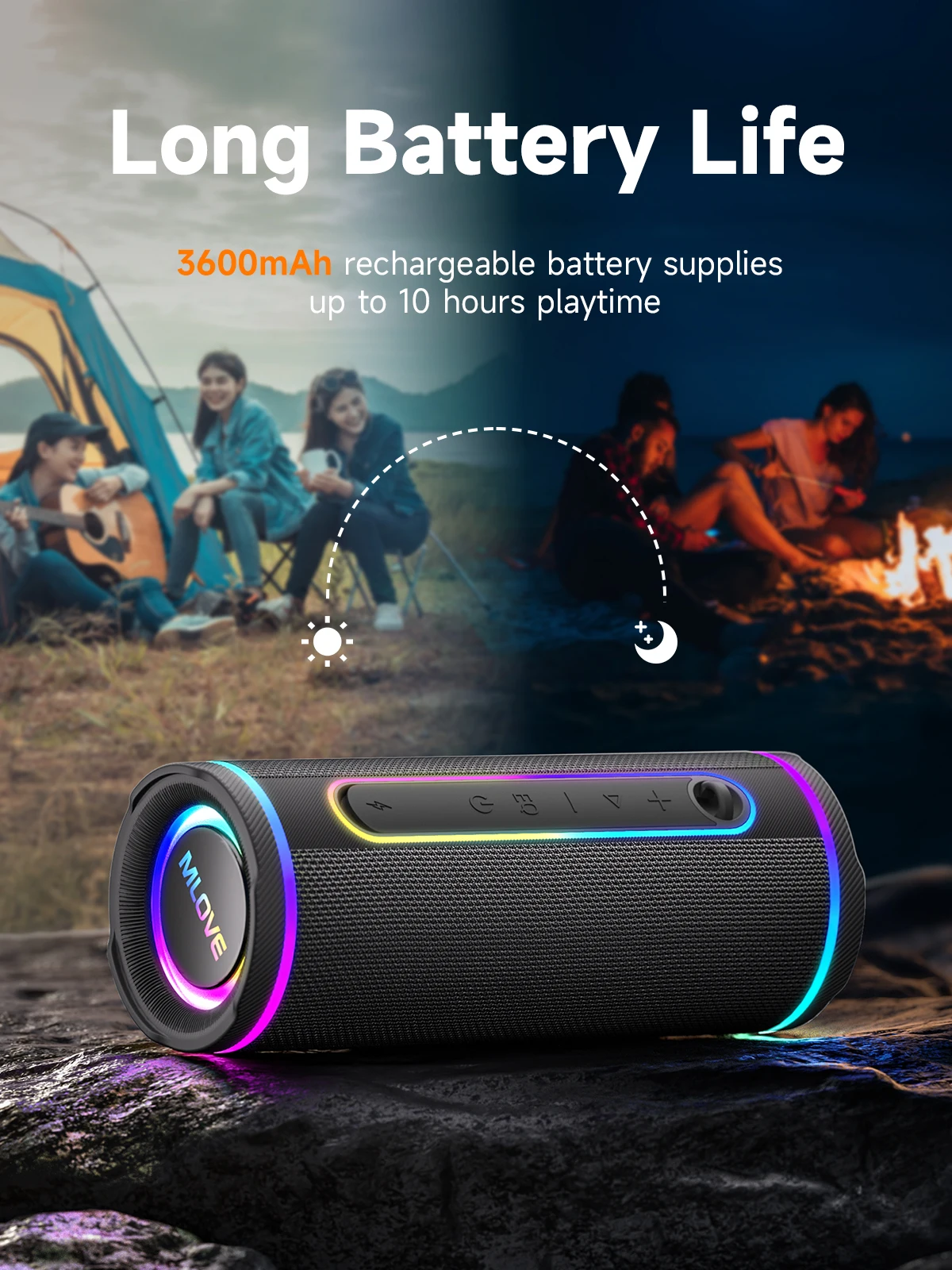 مكبر صوت بلوتوث محمول MLOVE E8 - مراجعة Portable Bluetooth Speaker Waterproof Ipx7 وسعره