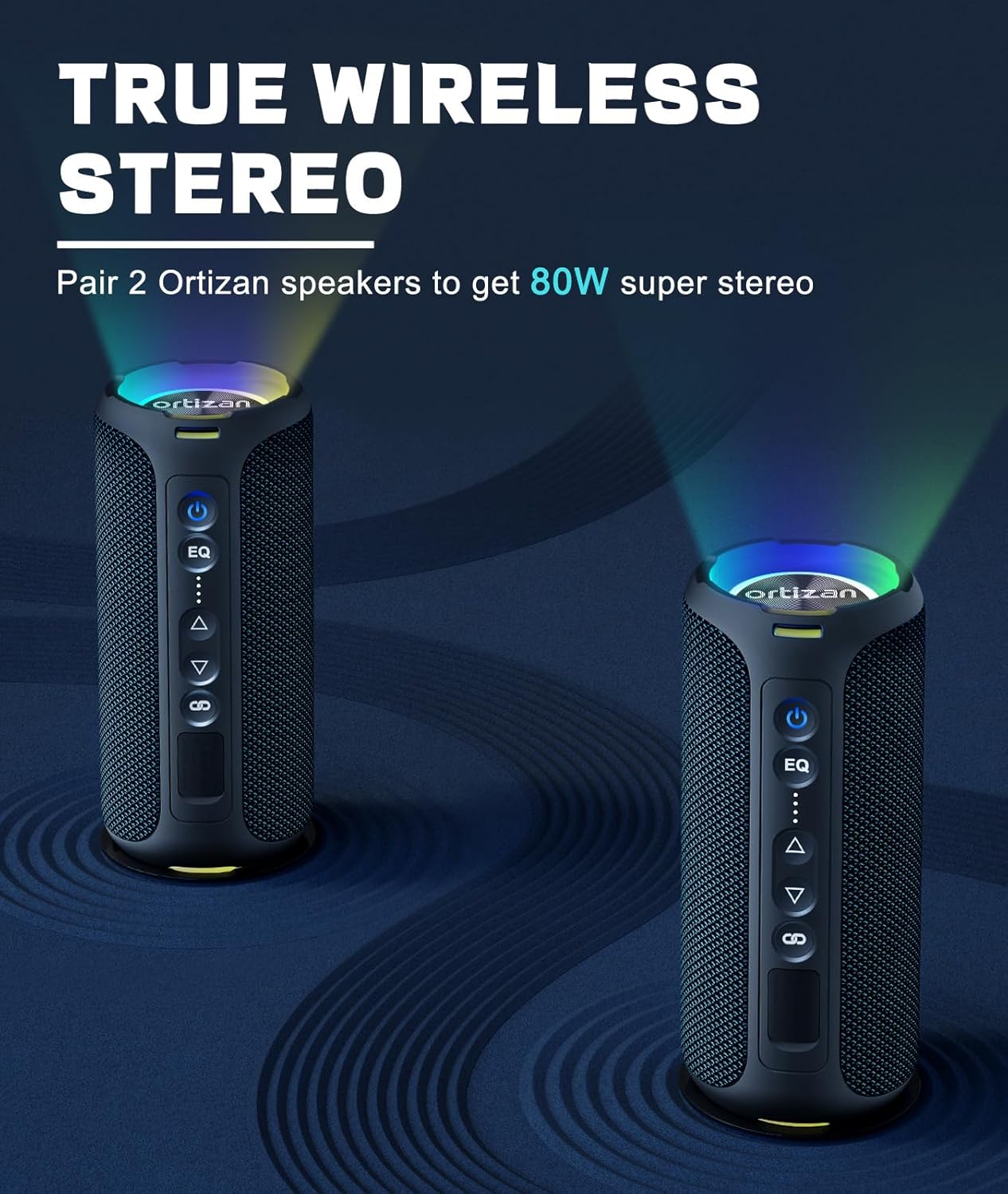 Ortizan مكبرات صوت بخاصية البل - مراجعة Portable Bluetooth Speaker Waterproof Ipx7 وسعره