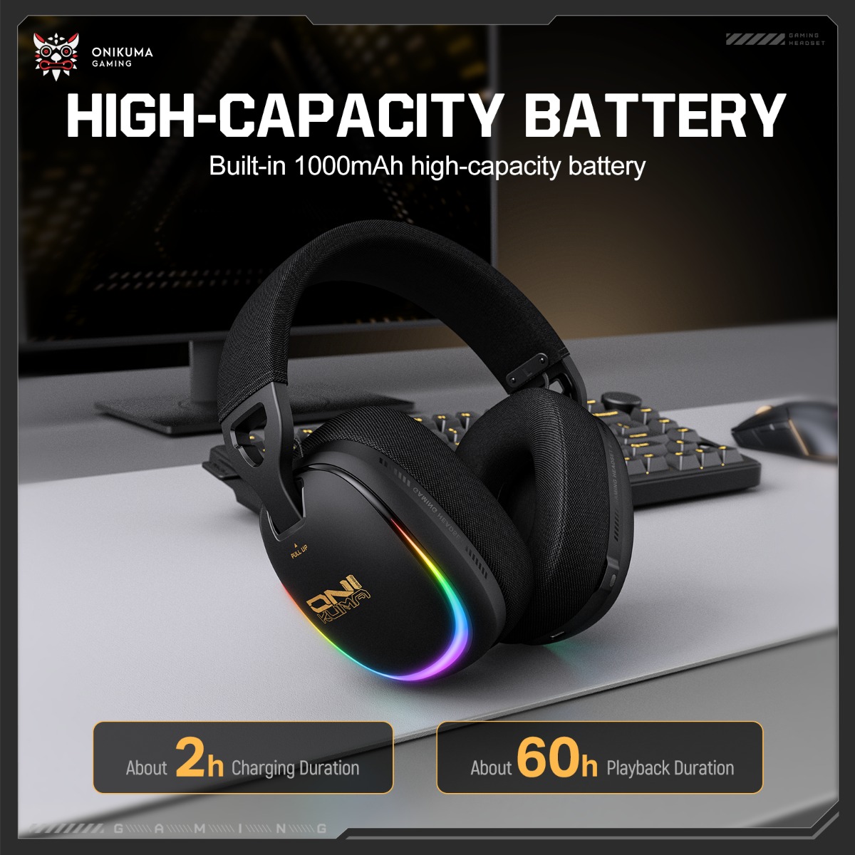 سماعة رأس للألعاب ONIKUMA GT80 - مراجعة Gaming Headset With Mic Rgb وسعره