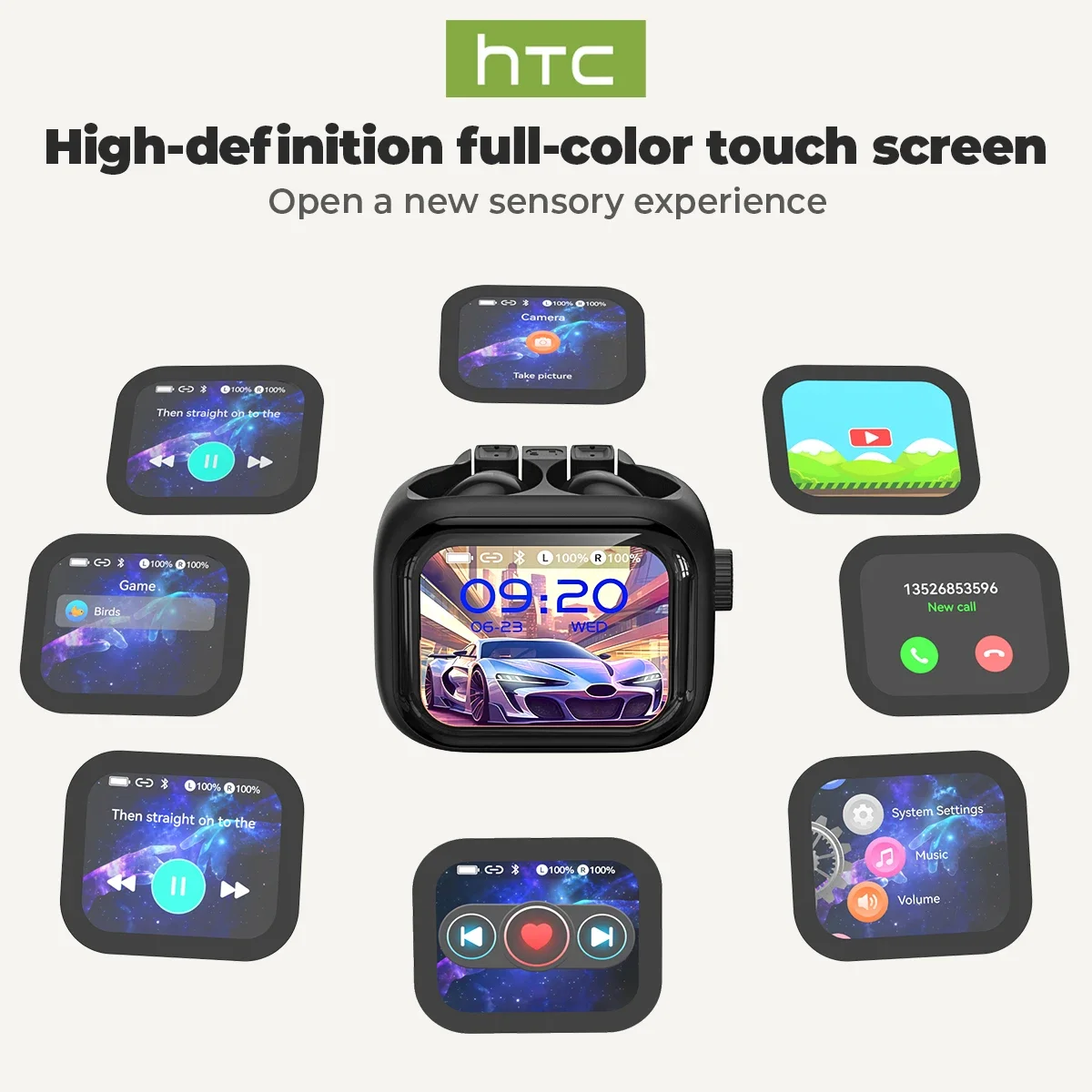 [شاشة فائقة الدقة] سماعات HTC  - مراجعة Open Ear Air Conduction Headphones وسعره