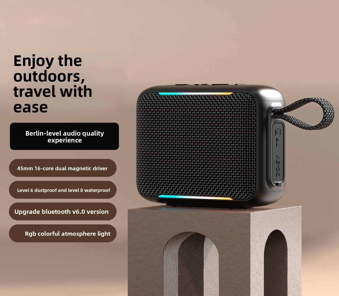 مكبر صوت بلوتوث محمول جديد مقا - مراجعة Portable Bluetooth Speaker Waterproof Ipx7 وسعره