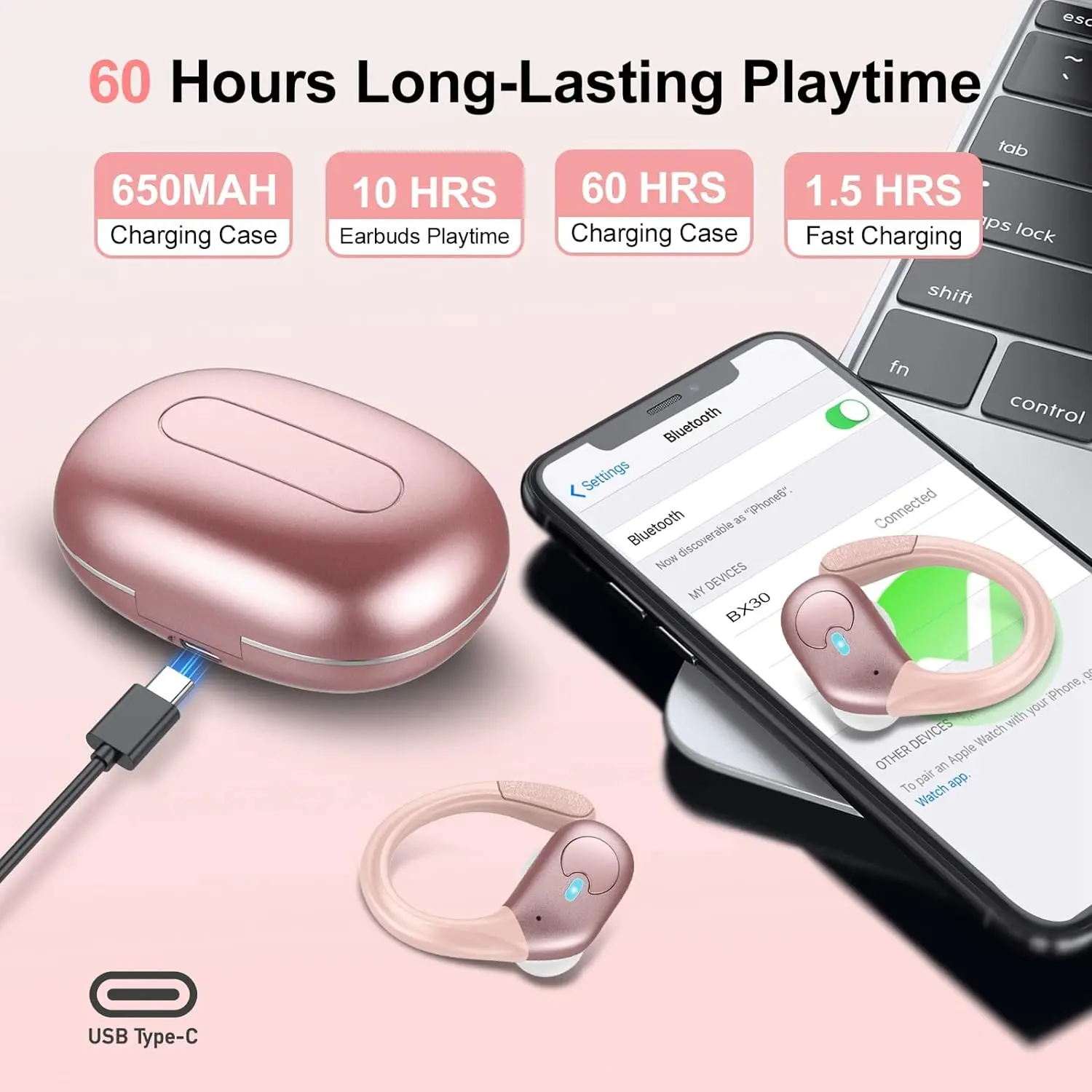 سماعات أذن BX30 بتقنية البلوتو - مراجعة Type C Wired Earphones With Mic وسعره