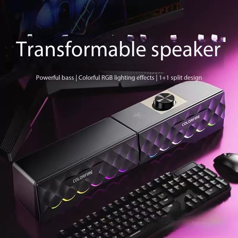 HIFI جودة الصوت السلكية الكمبي - مراجعة Rgb Computer Soundbar For Pc وسعره