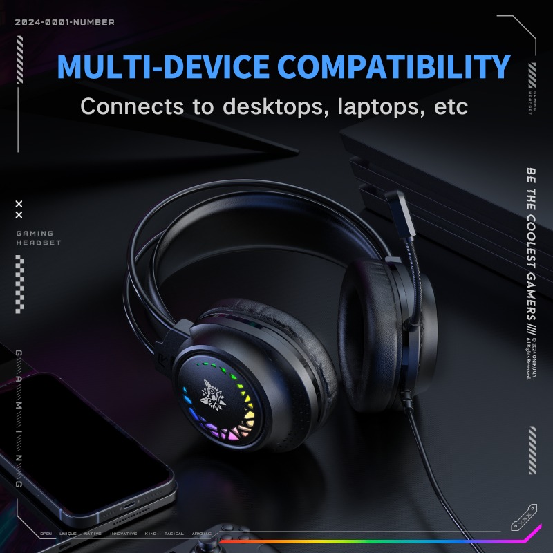 سماعة ألعاب سلكية ONIKUMA X92  - مراجعة Gaming Headset With Mic Rgb وسعره