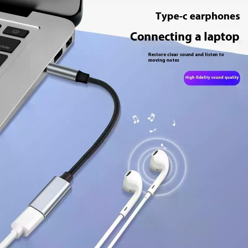 محول صوت تناظري من نوع USB-C إ - مراجعة Type C Wired Earphones With Mic وسعره