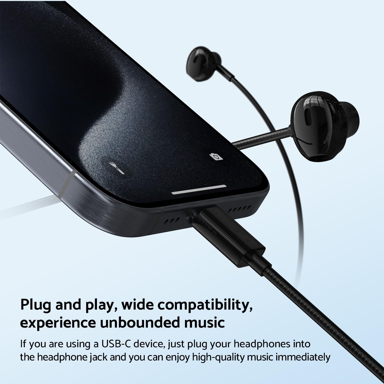 نوع C 3.5 مللي متر HIFI ستيريو - مراجعة Type C Wired Earphones With Mic وسعره
