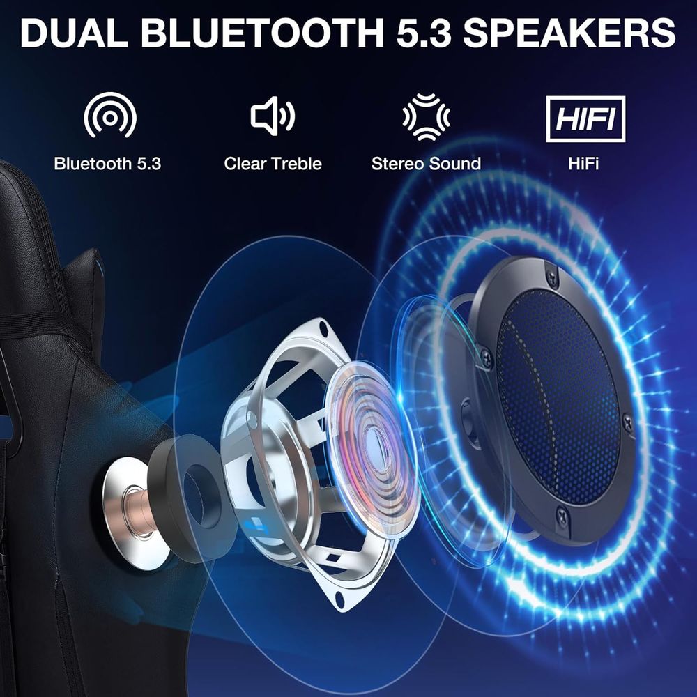 كرسي ألعاب RGB مع سماعات بلوتو - مراجعة Speakers وسعره