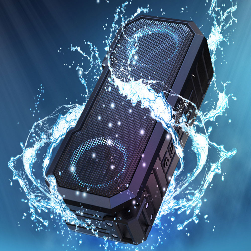 مكبر صوت بلوتوث محمول مع ضوء ف - مراجعة Portable Bluetooth Speaker Waterproof Ipx7 وسعره