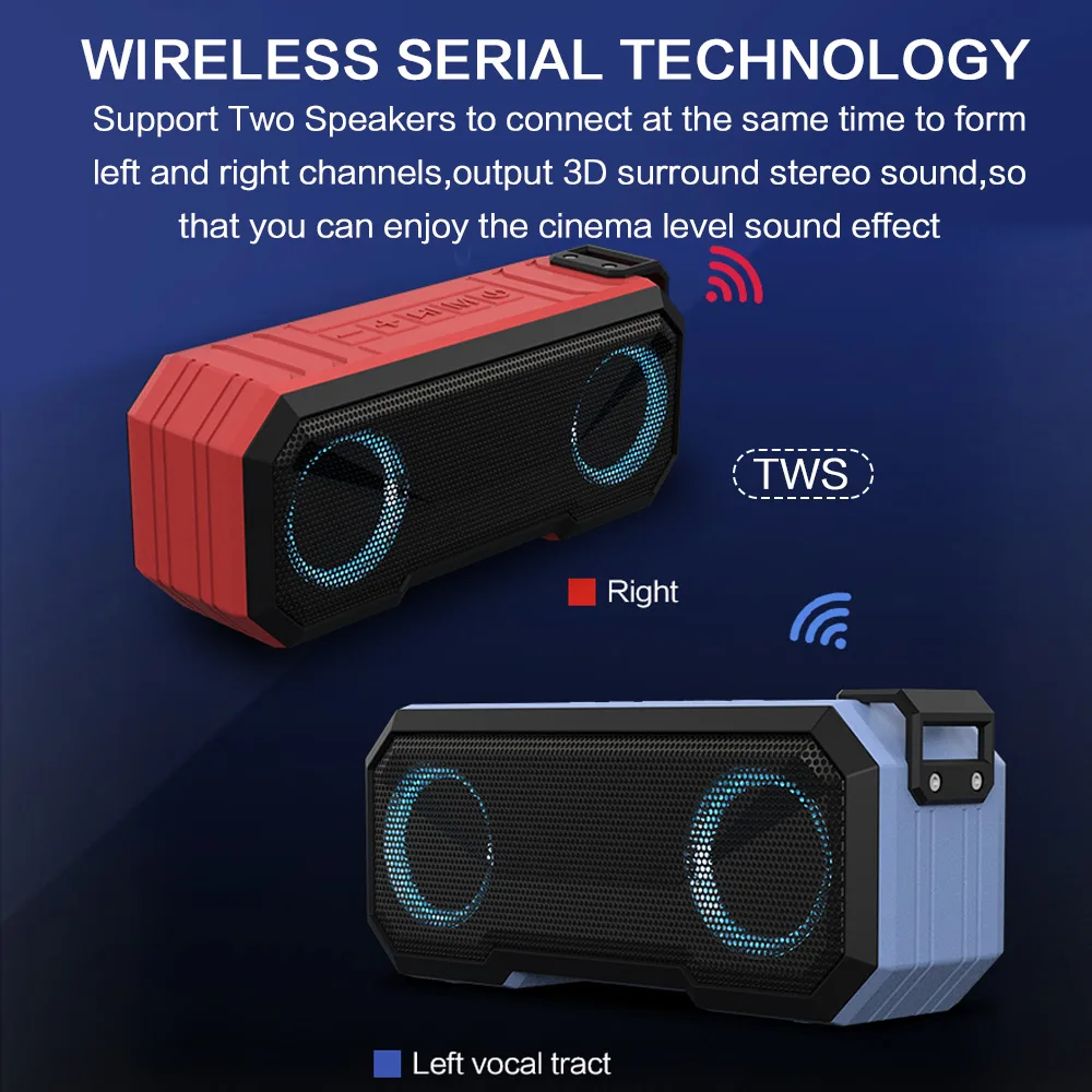 مكبر صوت بلوتوث محمول مع ضوء ف - مراجعة Portable Bluetooth Speaker Waterproof Ipx7 وسعره