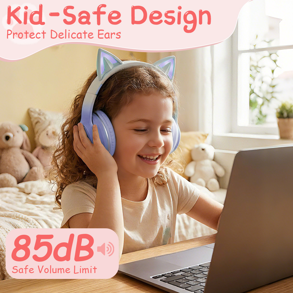 سماعات رأس لاسلكية بتصميم آذان - مراجعة Cat Ear Bluetooth Headset Led وسعره