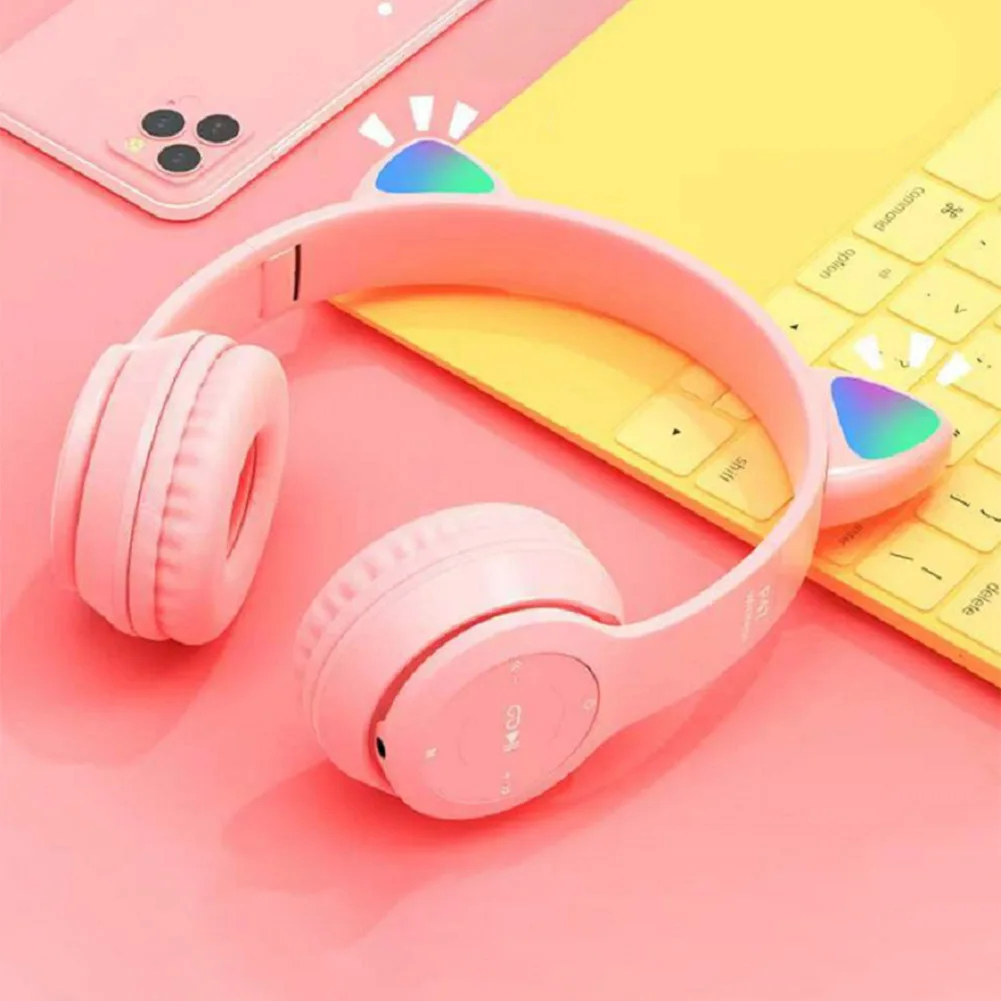 سماعات رأس لاسلكية لطيفة على ش - مراجعة Cat Ear Bluetooth Headset Led وسعره