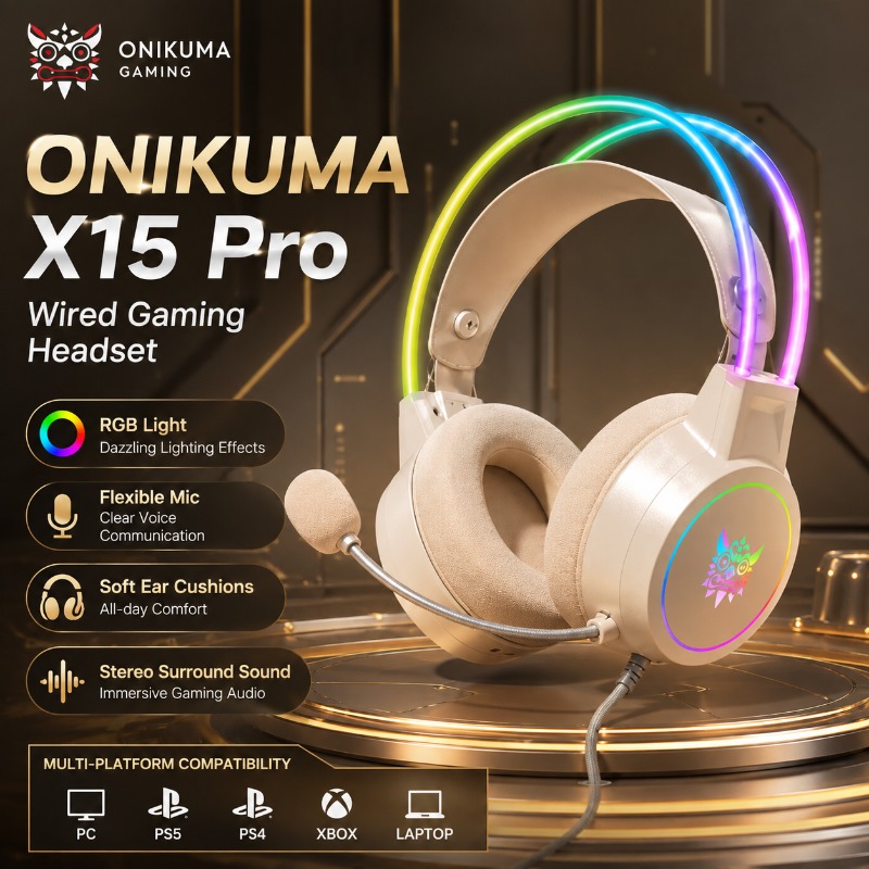 سماعة ألعاب ONIKUMA X15 Pro سل - مراجعة Gaming Headset With Mic Rgb وسعره