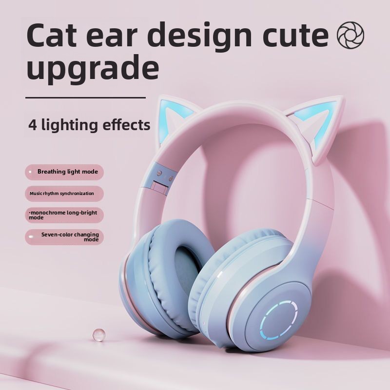 سماعات رأس بلوتوث RGB جديدة ال - مراجعة Cat Ear Bluetooth Headset Led وسعره