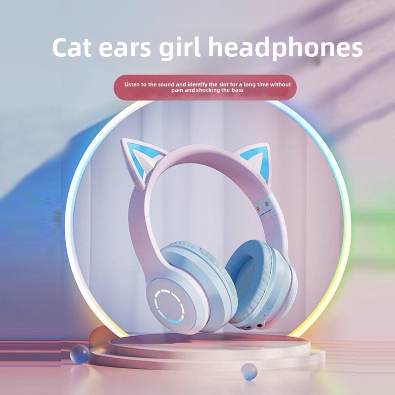 سماعات رأس بلوتوث RGB جديدة ال - مراجعة Cat Ear Bluetooth Headset Led وسعره