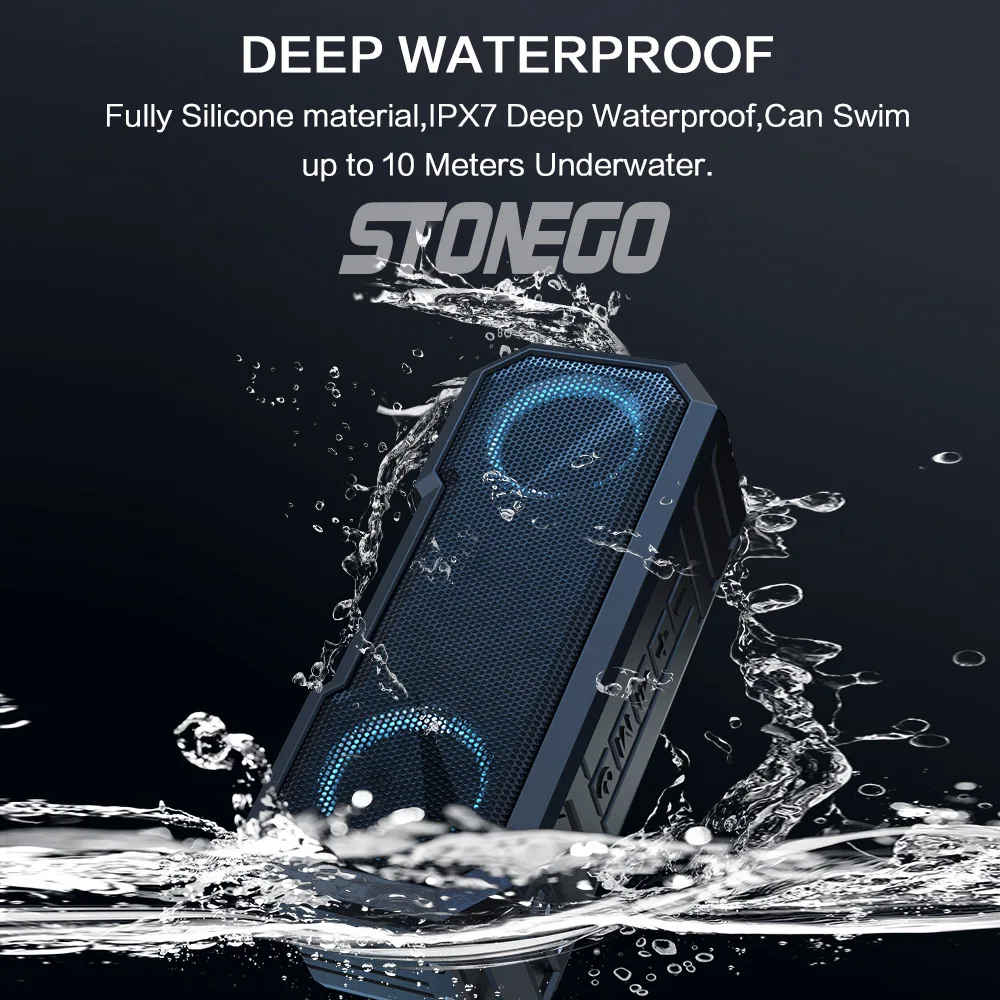 مكبر صوت بلوتوث محمول مع ضوء ف - مراجعة Portable Bluetooth Speaker Waterproof Ipx7 وسعره