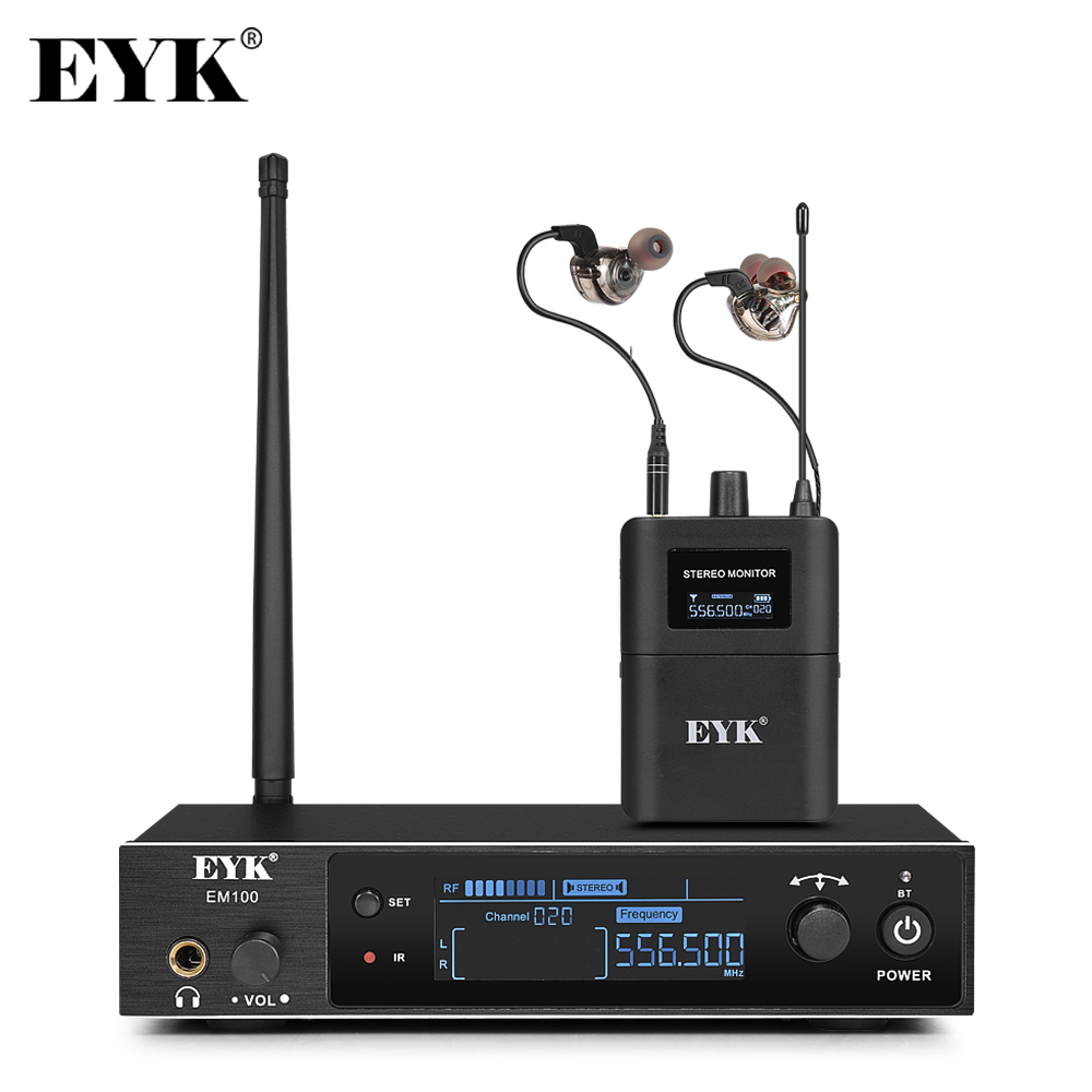 EYK EM100 نظام مراقبة الأذن ست - مراجعة In Ear Monitors For Singers وسعره