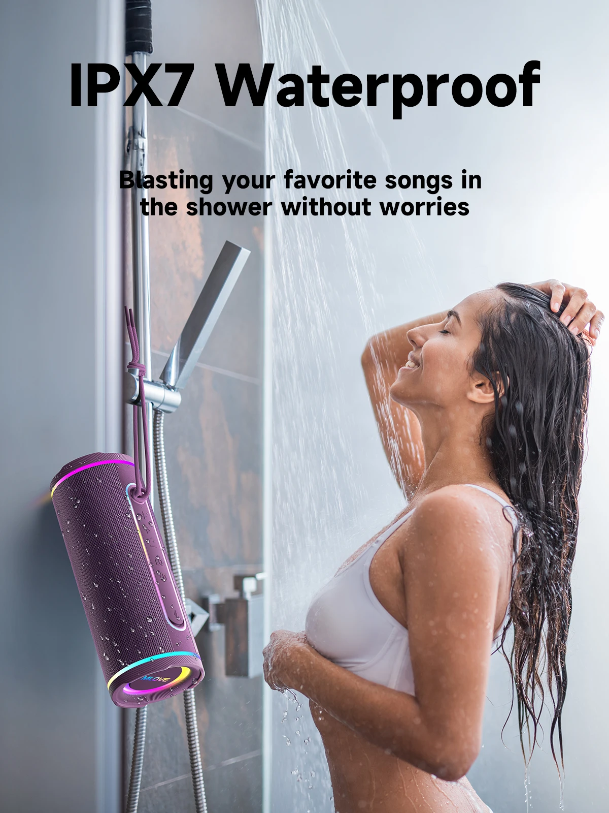 مكبر صوت بلوتوث محمول من MLOVE - مراجعة Portable Bluetooth Speaker Waterproof Ipx7 وسعره
